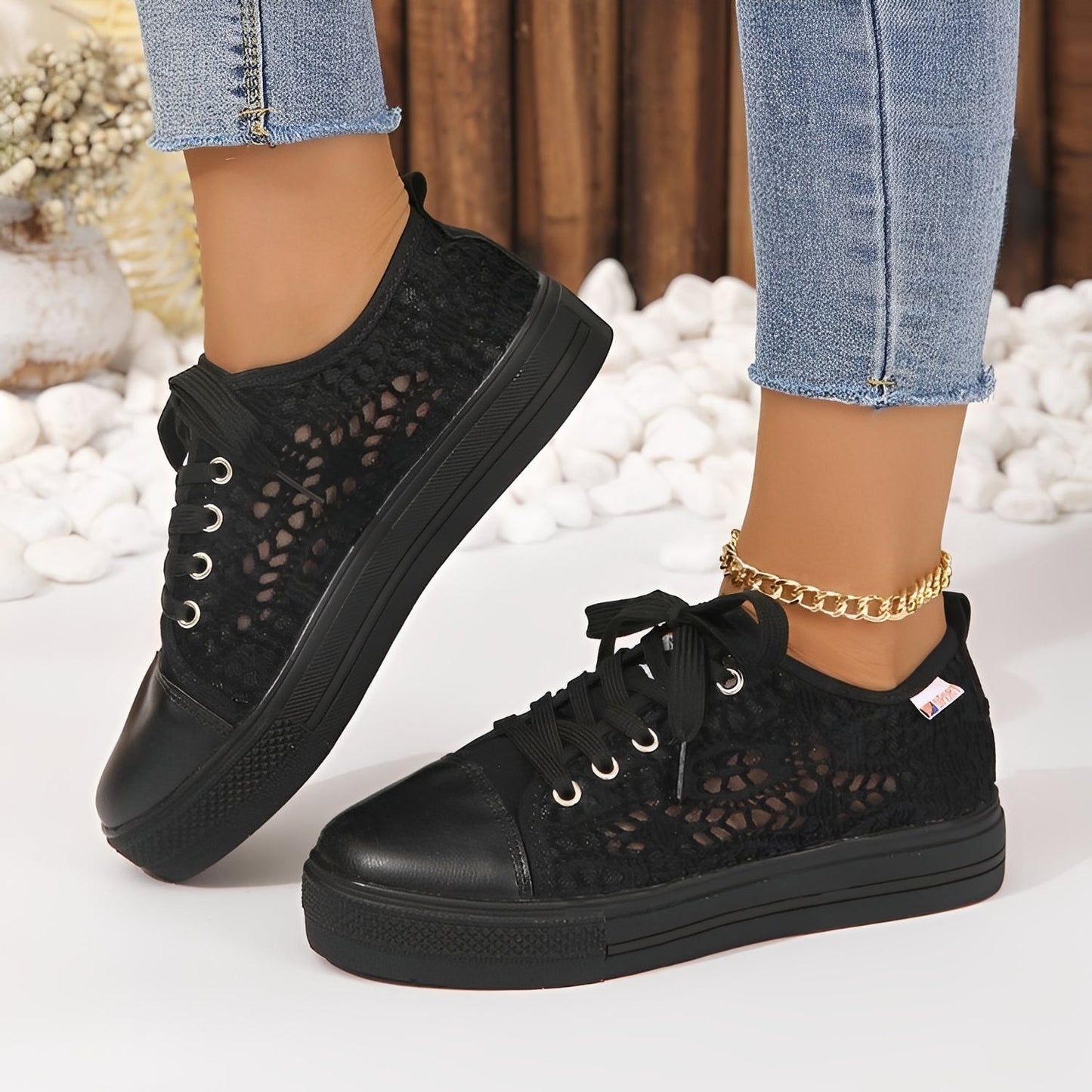 Jesse - Sneakers casual con lacci e suola plataforma da donna