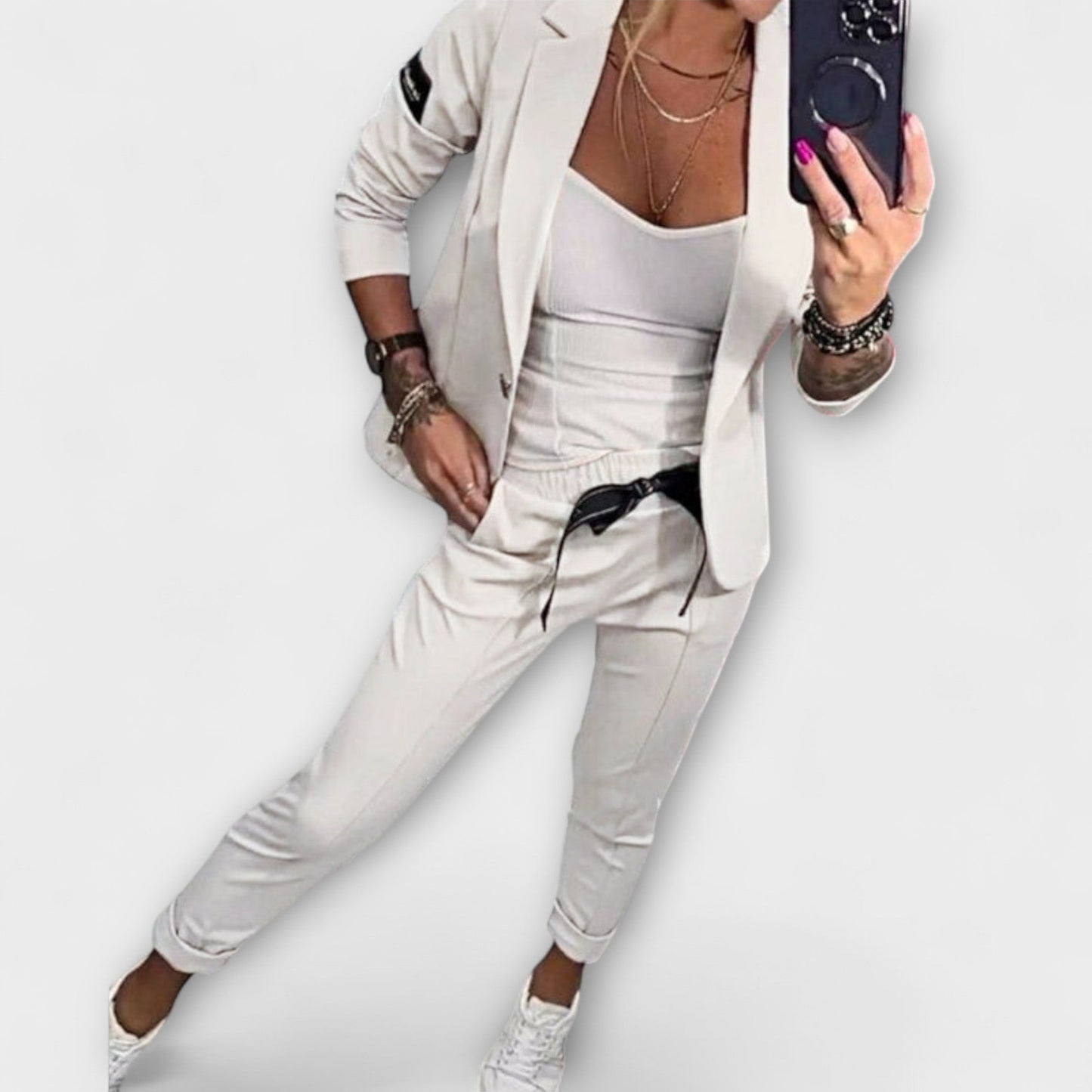 Vionne | Set Elegante di Top, Giacca e Pantaloni