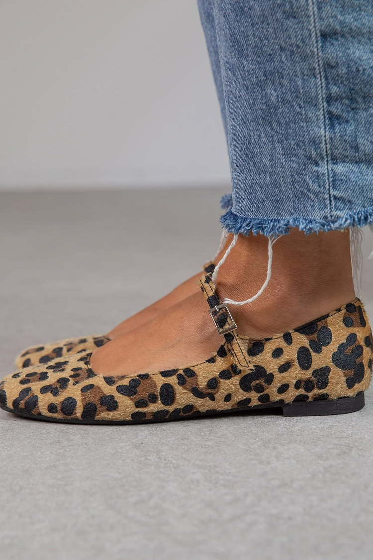 Rosetta - Ballerine Leopardate di Pelle di Peluche