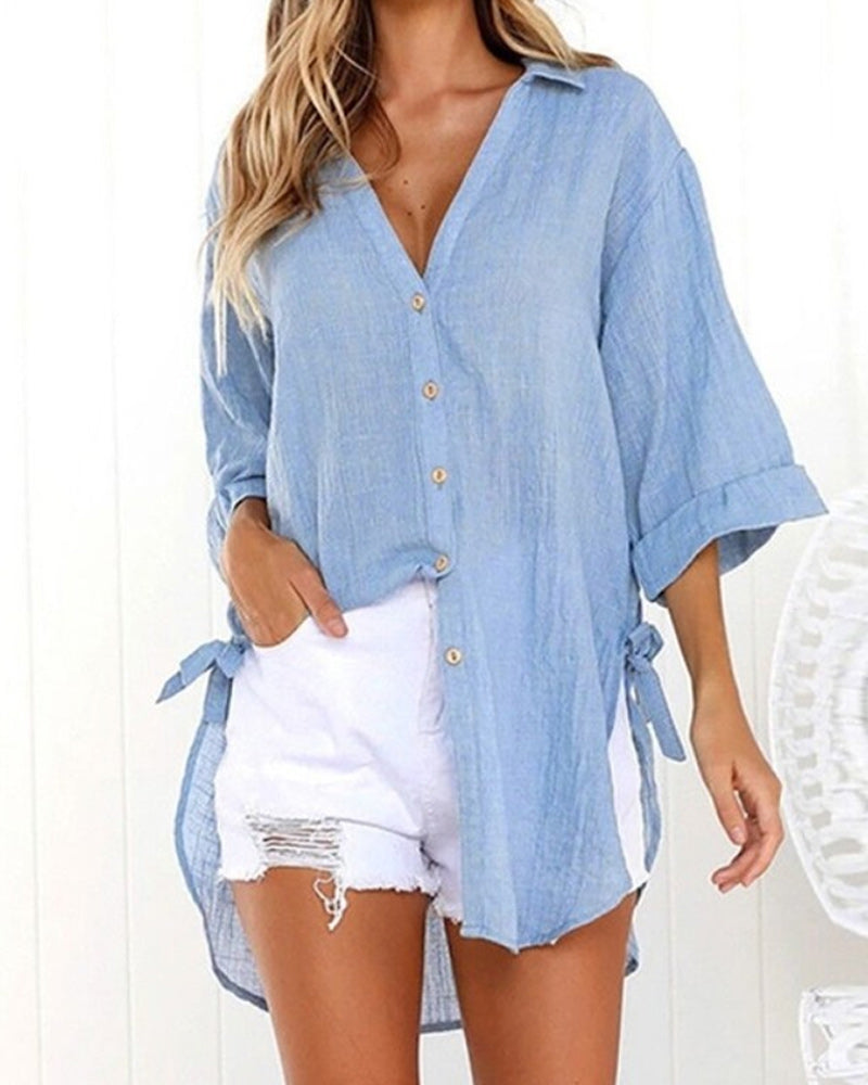 Camicia Larga con Lazos nei Lados