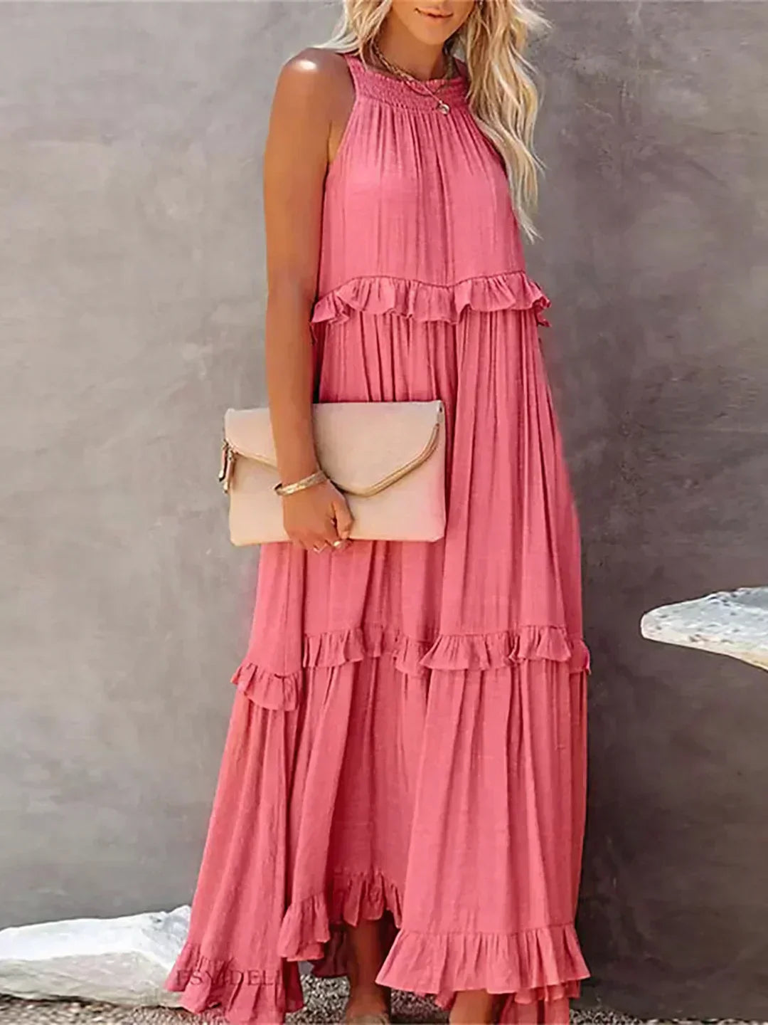 Landry - Abito senza maniche con volant chic