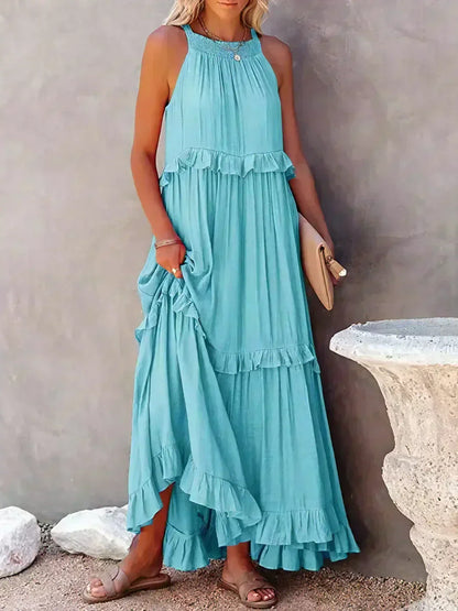 Landry - Abito senza maniche con volant chic