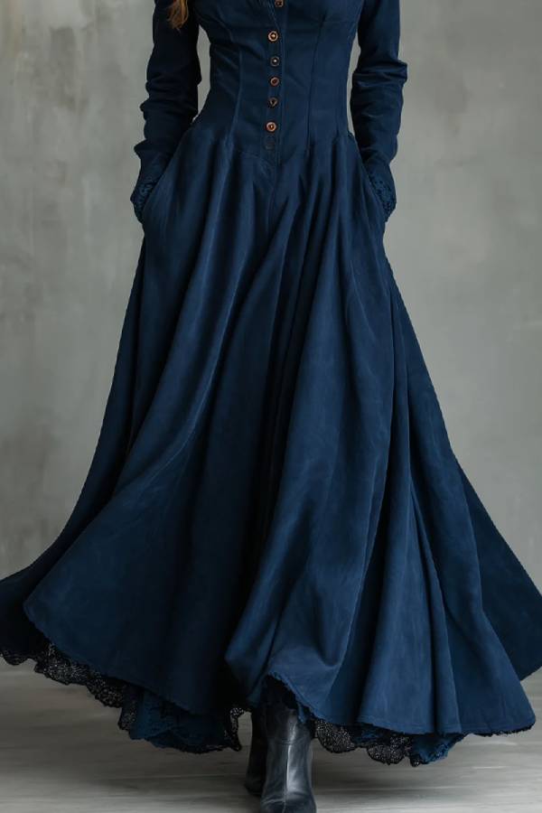 Zendaya | Abito Maxi con collo chemisier