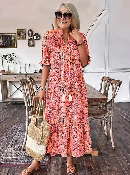 Mevelyn - Abito Boho di Paisley con Borlas