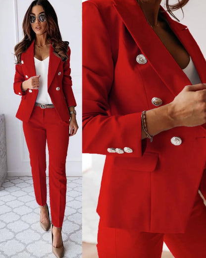 Completo donna doppiopetto – Blazer su misura & Pantaloni Elegantes
