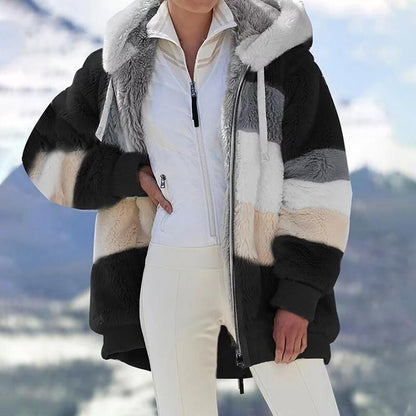 KAREN | Cappotto con cappuccio Oversize in pelliccia sintetica e Caldo