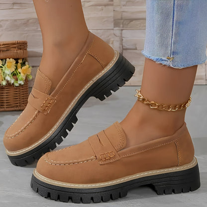 Elise - Eleganti mocassini con platform mate per donna