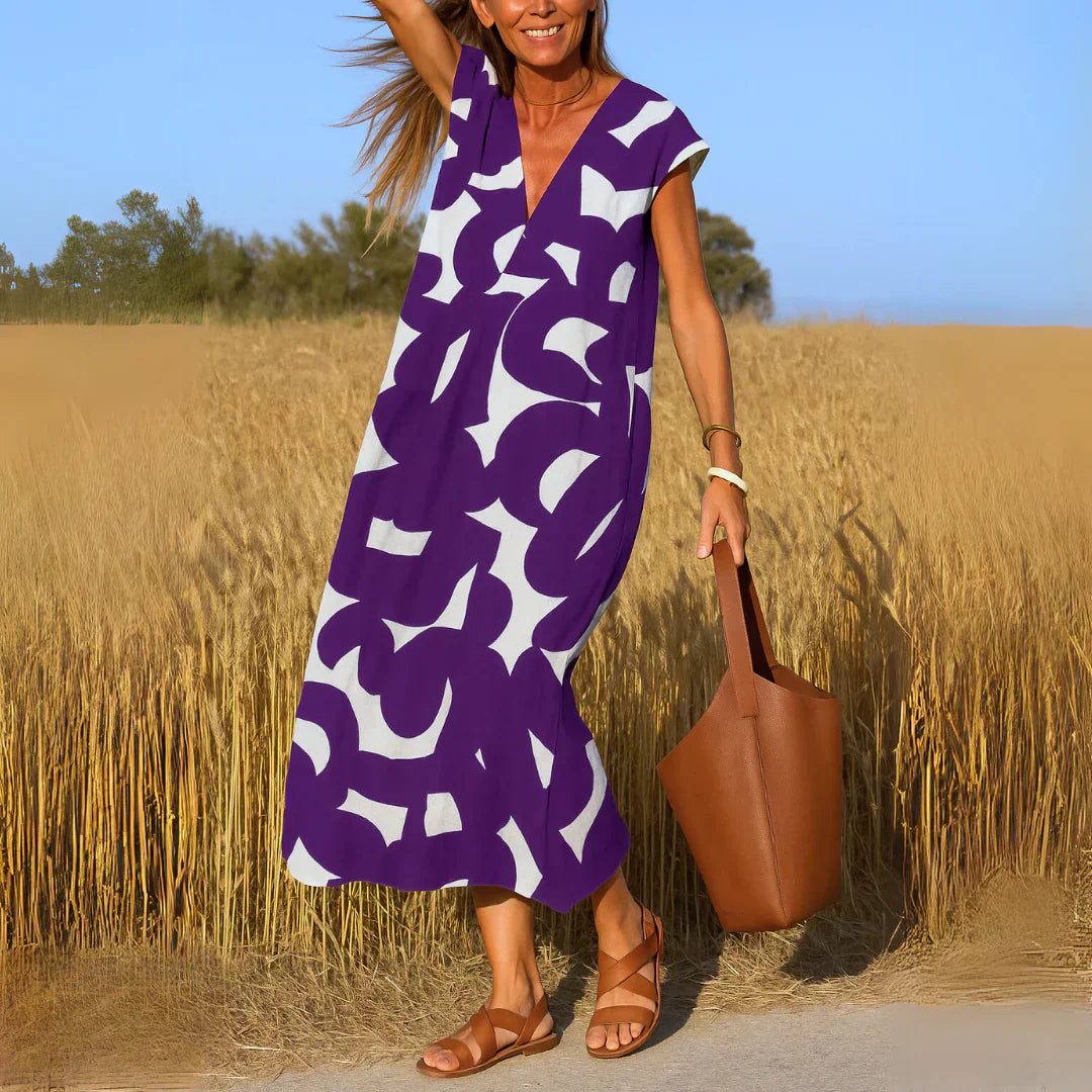 Tatiana™ | Abito maxi con Dettagli di Ricamo.