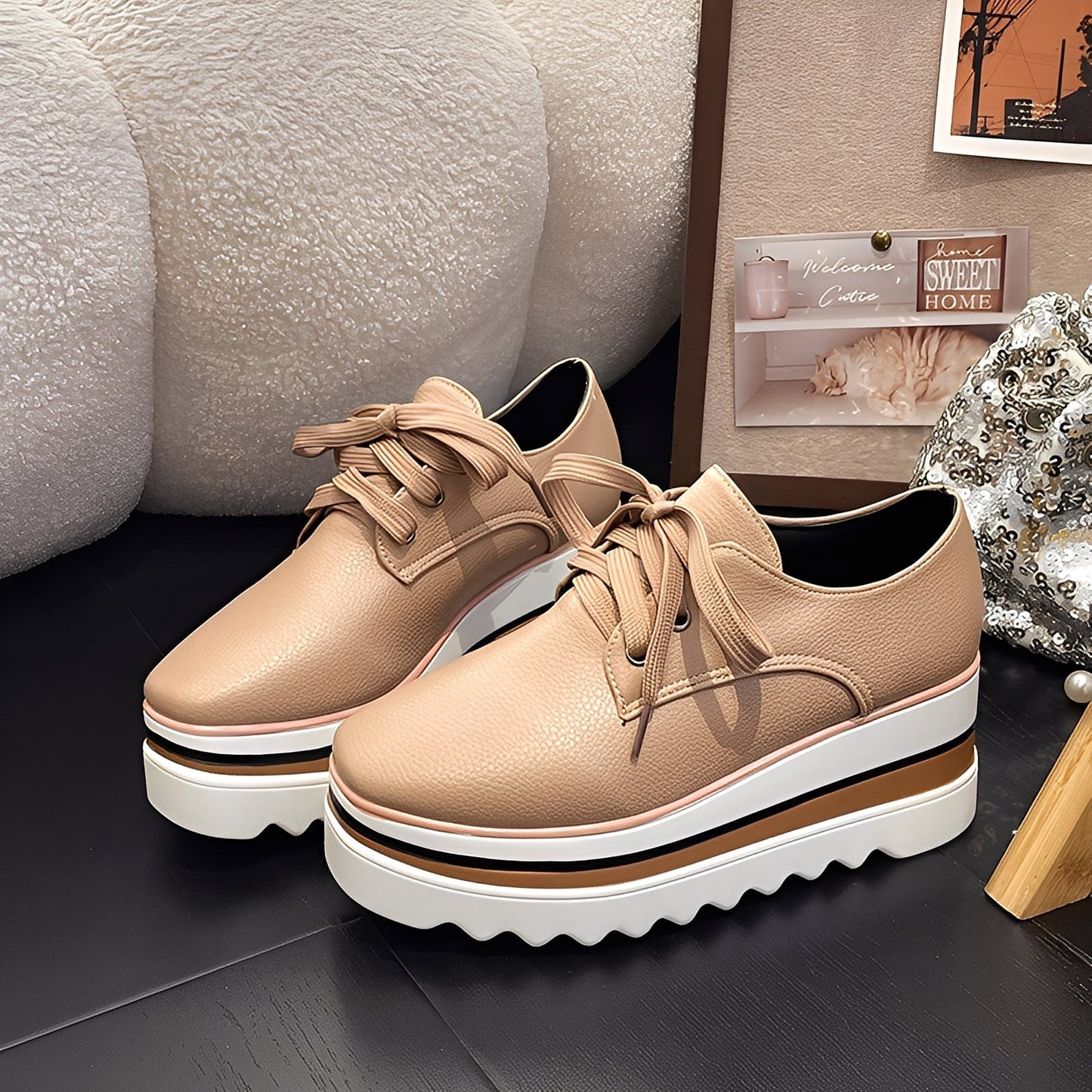 Joanne - Sneakers di moda con suola gruesa da donna