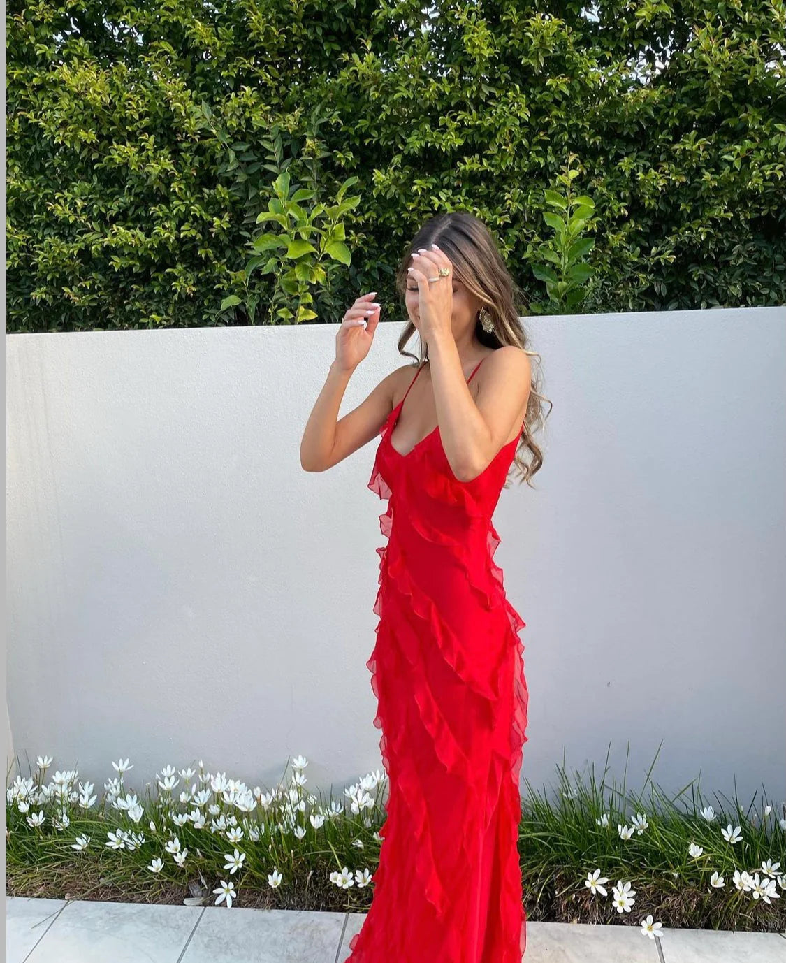 Zara - Abito maxi con volant