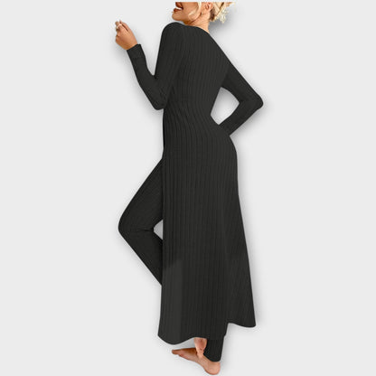 Set Lounge di Maglia Acanalado con Tunica di scollo a V