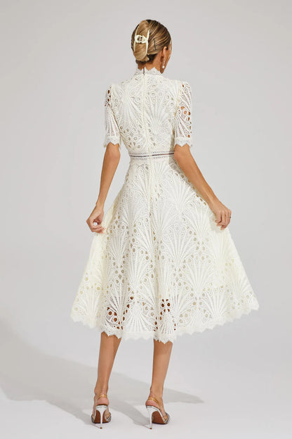 Hallie | Abito Midi di Pizzo