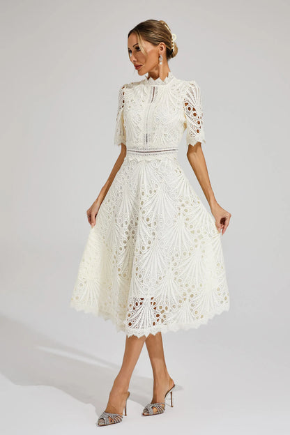 Hallie | Abito Midi di Pizzo