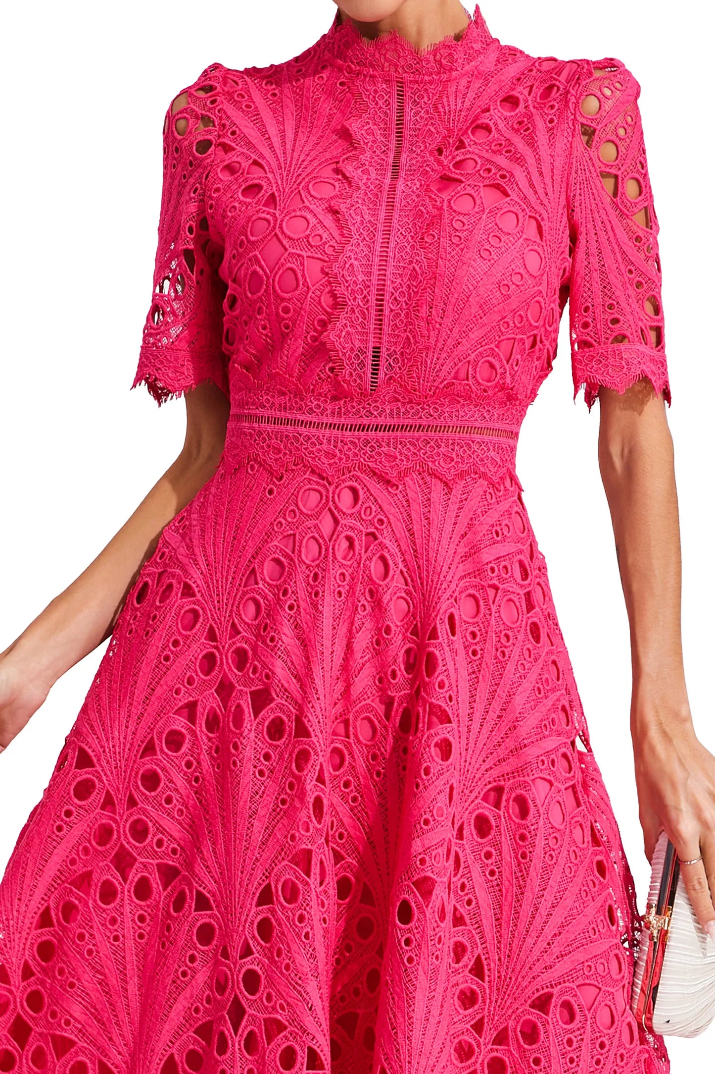 Hallie | Abito Midi di Pizzo