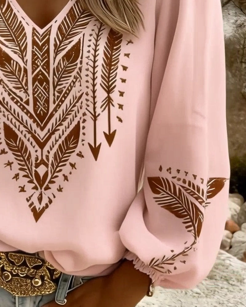 Blusa di Maniche a palloncino e Taglio morbido