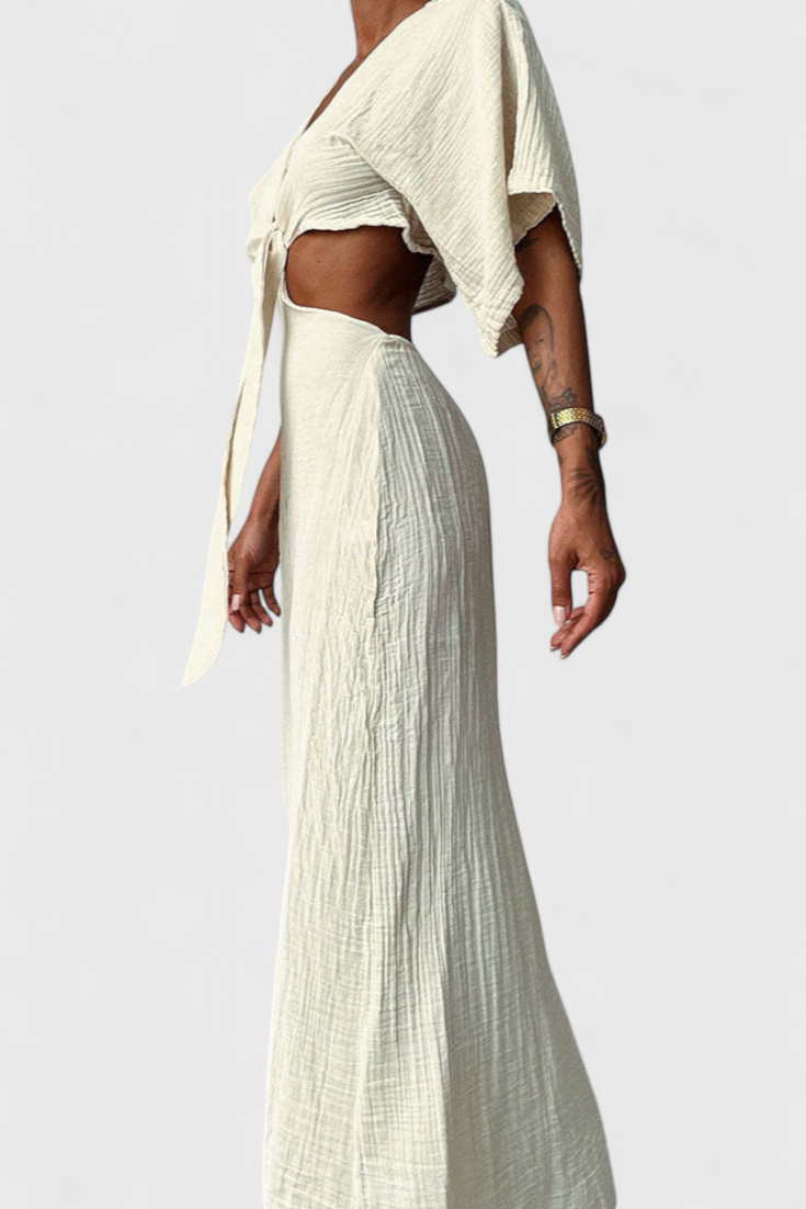 Myra Abito Fluido con Lazo Frontal e Cut-Outs