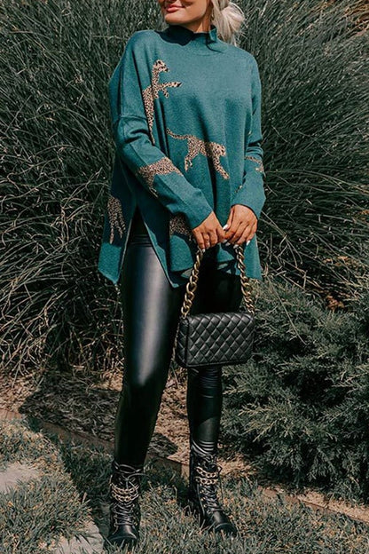 VITA – TOP CASUAL VINTAGE CON STAMPA DI TIGRE E LEOPARDO