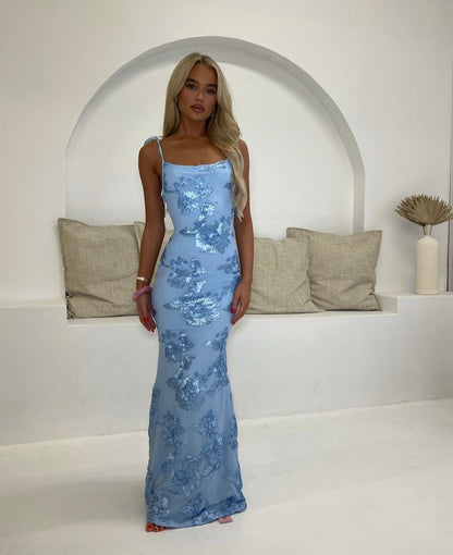 LILY - Abito maxi Floreale con Spalline Ajustables