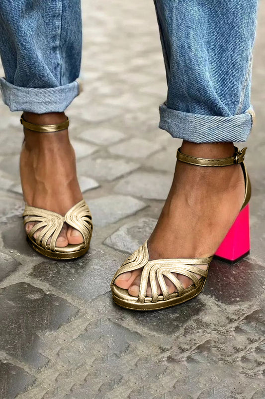 Milviana - Elegante Tacco a blocco Rosa