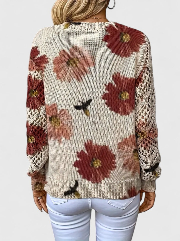 CHARLIE – MAGLIONE DI PUNTO CON FASCINO FLOREALE