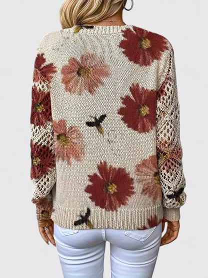 CHARLIE – MAGLIONE DI PUNTO CON FASCINO FLOREALE