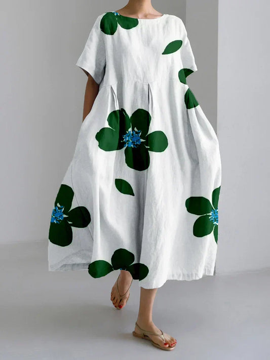 Ivy - Abito midi Botánico Fluido Elegante Ispirato nella Natura