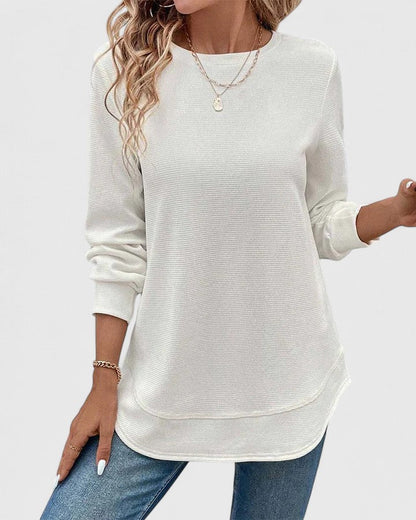 Nadyalyn | Elegante Maglione a maniche lunghe con Collo rotondo