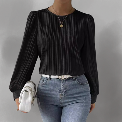 Carly – Blusa a maniche lunghe Plissettata