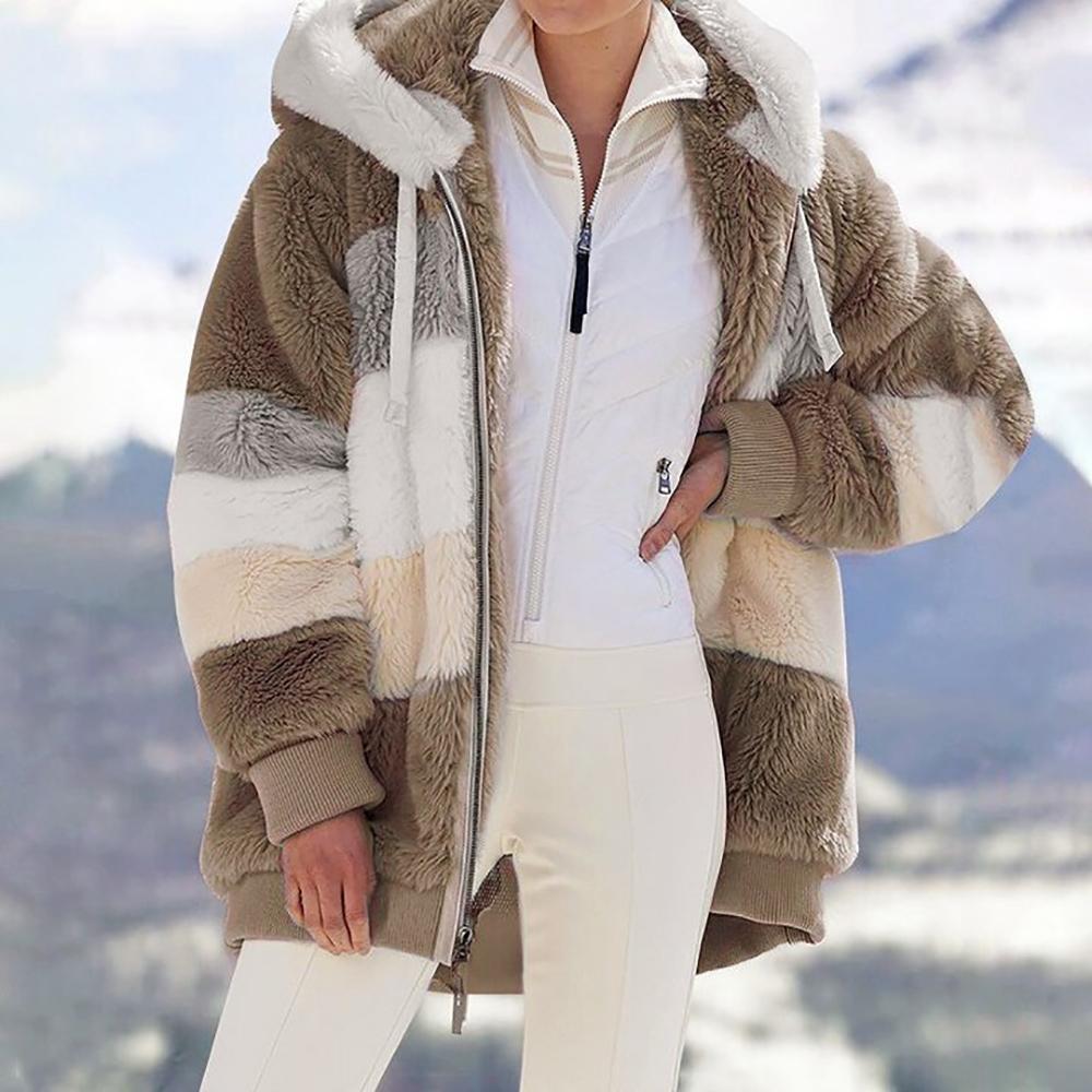 KAREN | Cappotto con cappuccio Oversize in pelliccia sintetica e Caldo