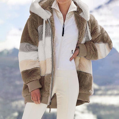 KAREN | Cappotto con cappuccio Oversize in pelliccia sintetica e Caldo