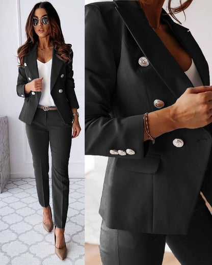 Completo donna doppiopetto – Blazer su misura & Pantaloni Elegantes