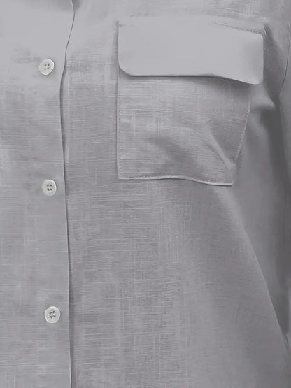 Athena - Camicia di Cotone con Tasche Frontali
