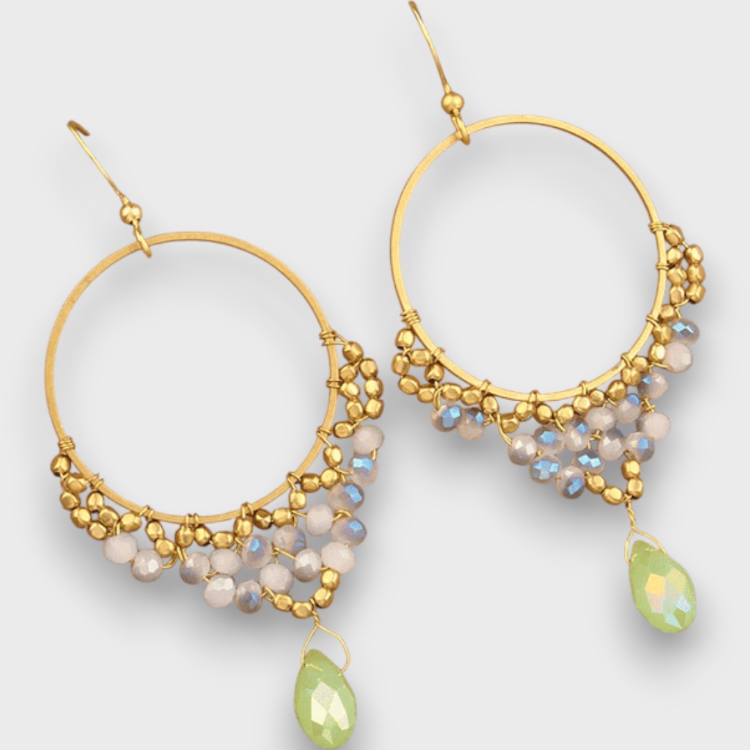 Isalda – Orecchini vintage con legno e perle