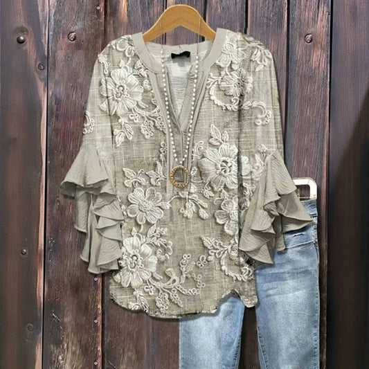 Viola™ - BLUSA IN STAMPA FLOREALE VINTAGE