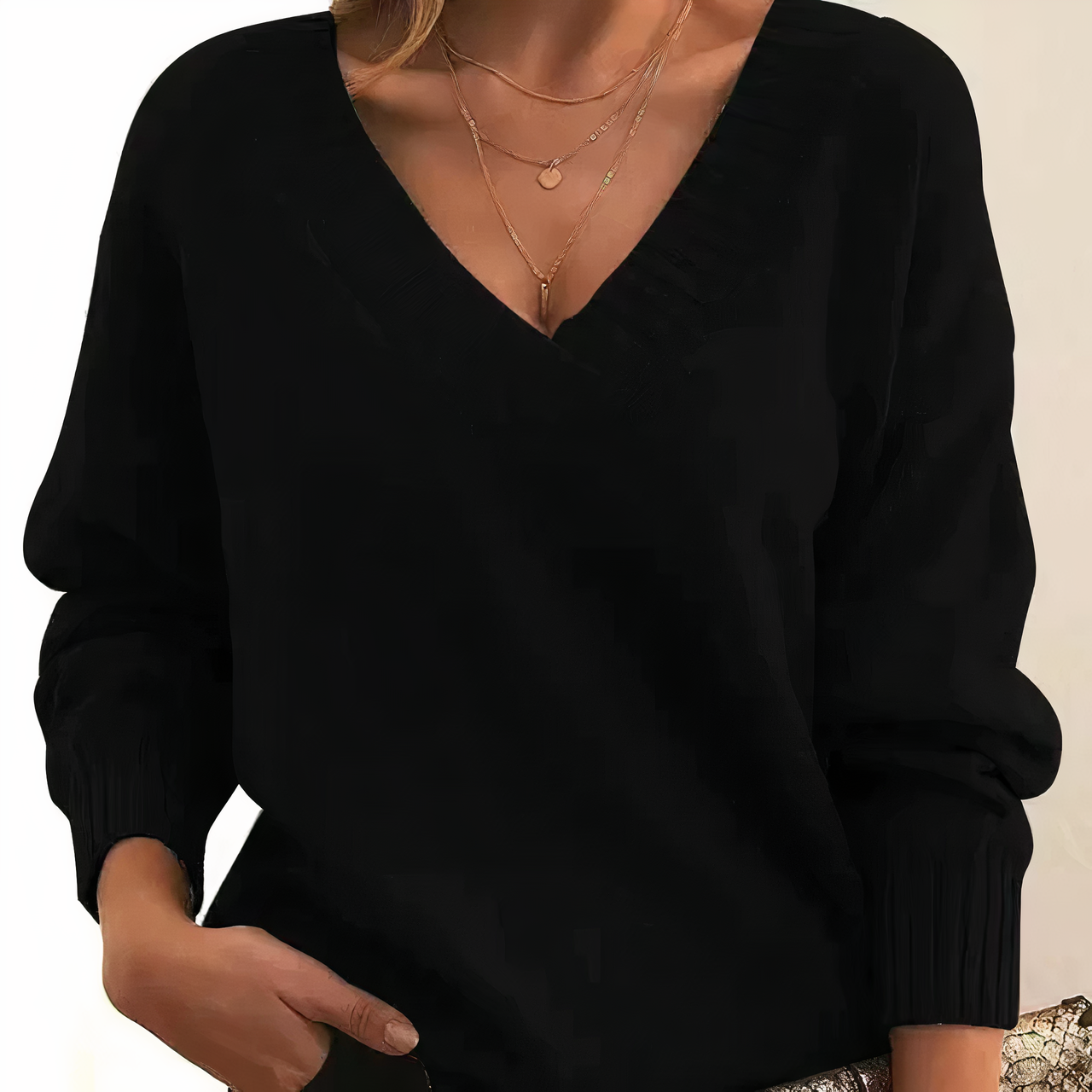 Aria | Maglione Chic con scollo a V Profundo e Vestibilità rilassata