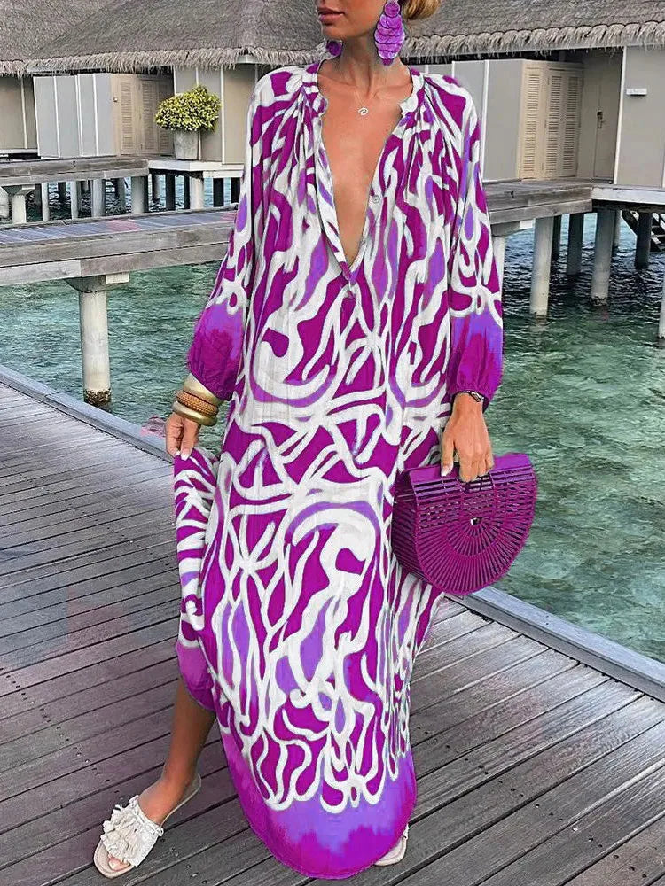 Bea - Abito Maxi di Scollo a V