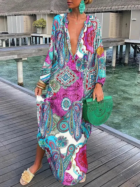 Bea - Abito maxi con Scollo a V