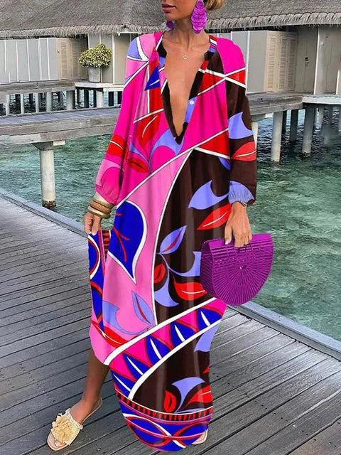 Bea - Abito maxi con Scollo a V