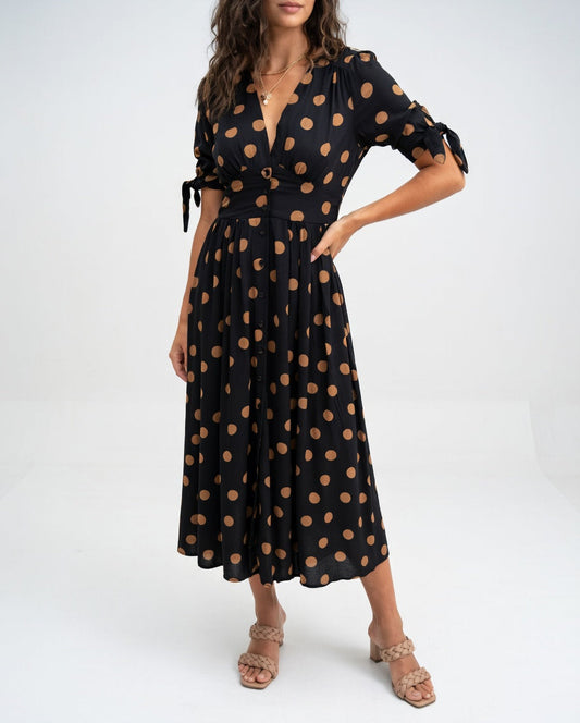 Abito midi di Pois - Eleganza Senza tempo per donna