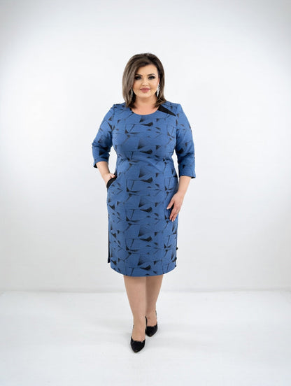 Abito midi Strutturato con Fantasia Gráfico — Eleganza Senza tempo e Comfort