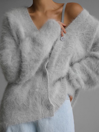 CARDIGAN AZZURRO LUXE FUZZY