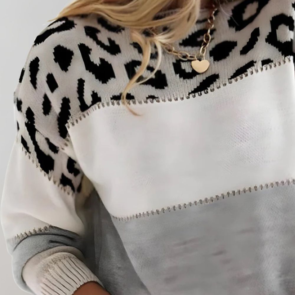Diane | Maglione in maglia con accento di Leopardato