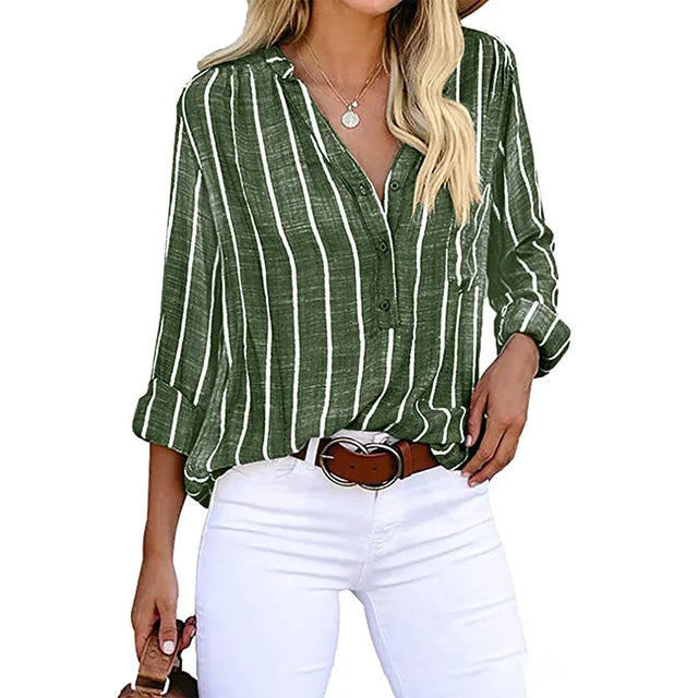 Maddie - Camicia di Bottoni a Righe