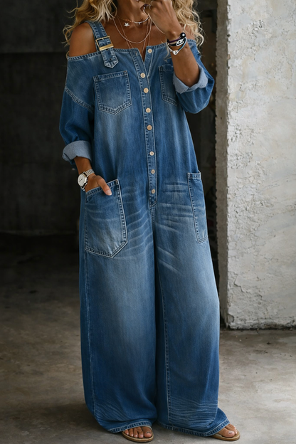 Sofía | Jumpsuit in denim con spalle scoperte