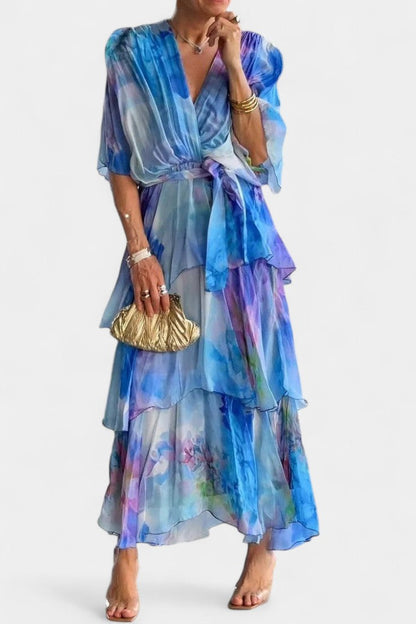 Carol Abito maxi Floreale Acuarela
