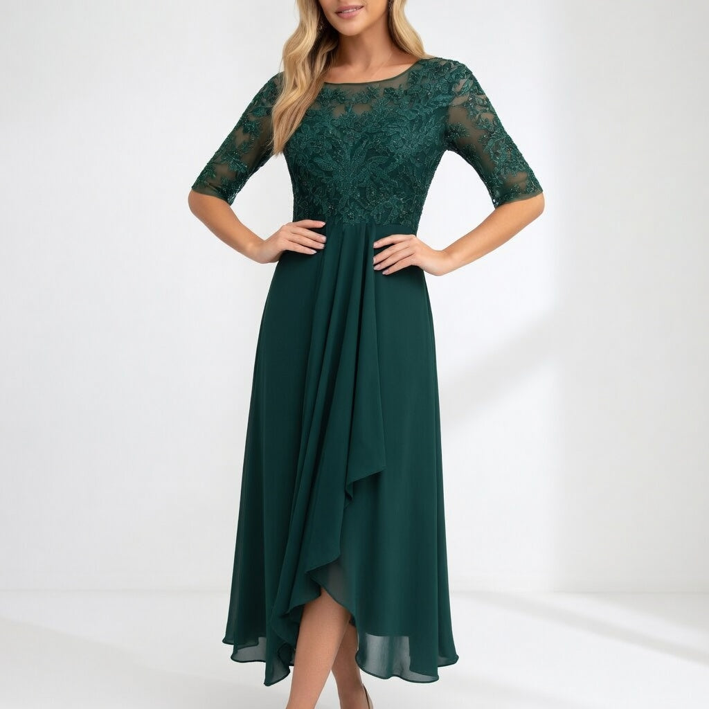 Abito midi in pizzo - Eleganza senza tempo per donna