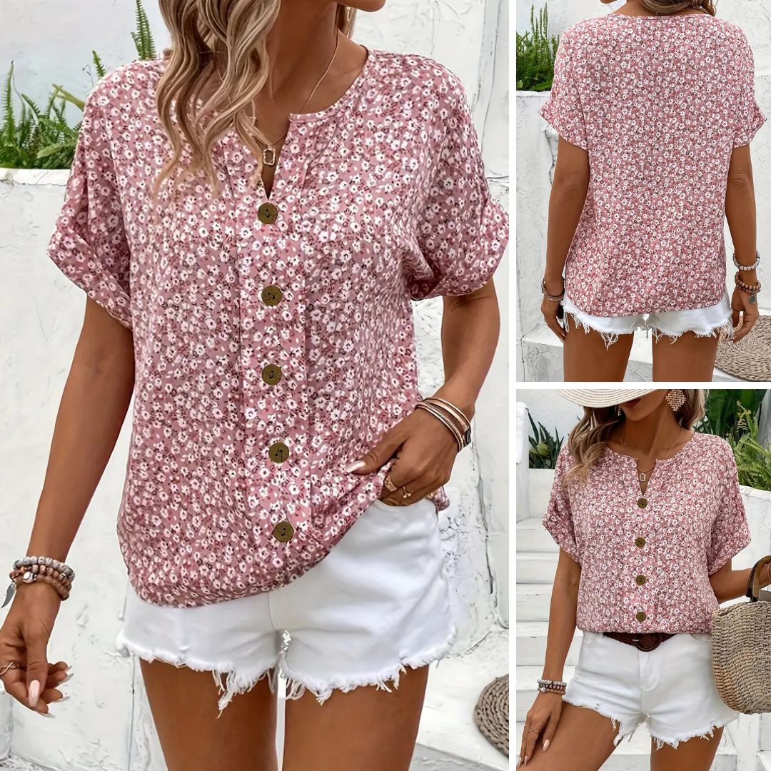 Cindy™ | Blusa di Collo Notched con Stampa Floreale