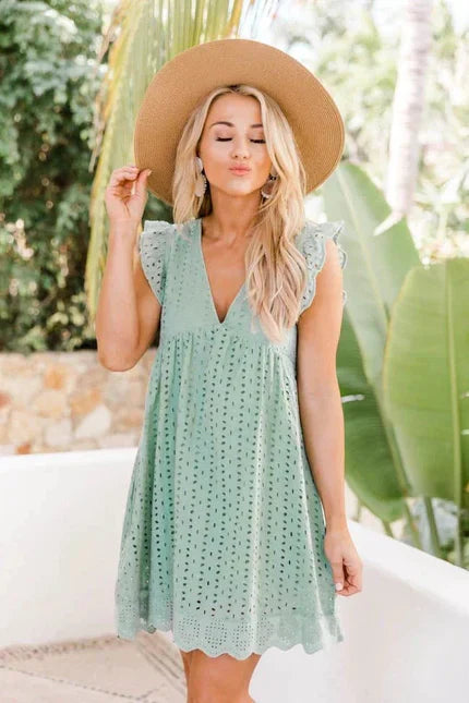 Penélope | Abito Elegante di Pizzo con tasche