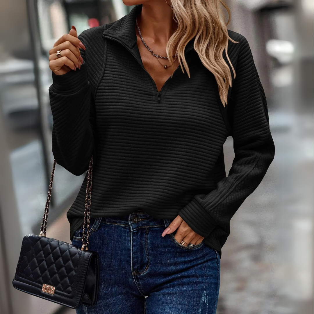 Suzanne - Maglione Dettagliato con Mezza zip