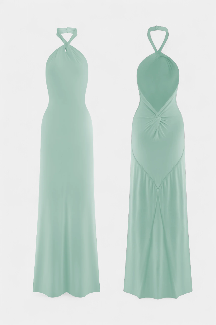 Trinity Abito Halter Aderente con Schiena arricciata